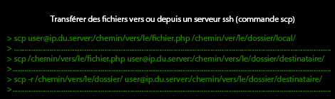 Transférer des fichiers vers ou depuis un serveur ssh (commande scp)